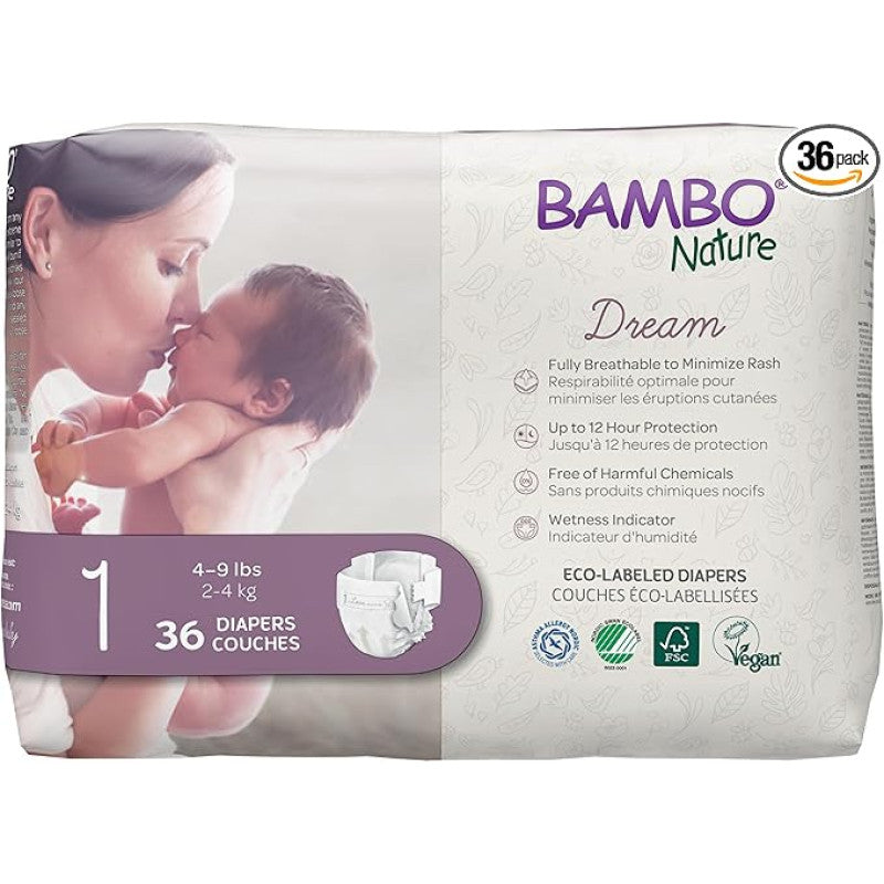 Bambo Nature Premium Baby Diapers - Size 1 (2-4kg) 36s