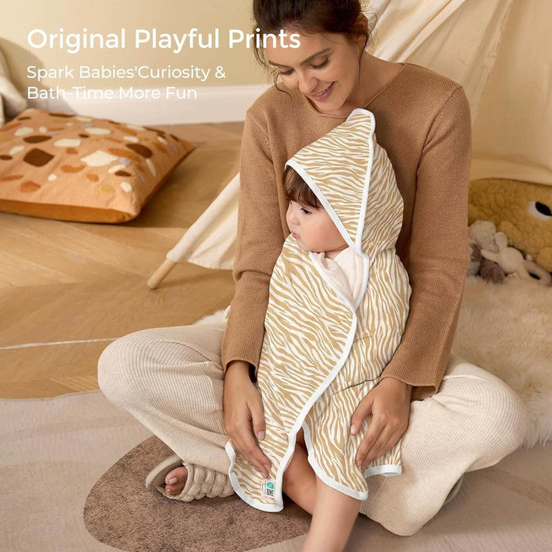 Momcozy Hooded Baby Towel Ultra Soft 2 in a pack - Little Safari L 70x70cm