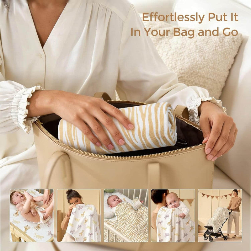 Momcozy Hooded Baby Towel Ultra Soft 2 in a pack - Little Safari XL 90x90cm