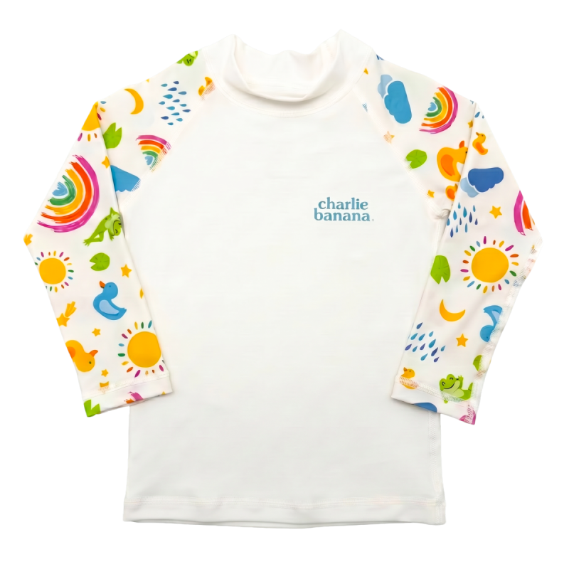 Charlie Banana Rash Guard White + Hello Sunshine