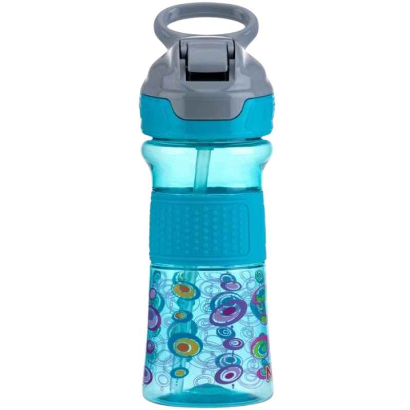 Nuby Soft Spout On the Go Sports Bottle with Push Button 360ml - Aqua