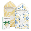 Momcozy Hooded Baby Towel Ultra Soft 2 in a pack - Lemon Leaves