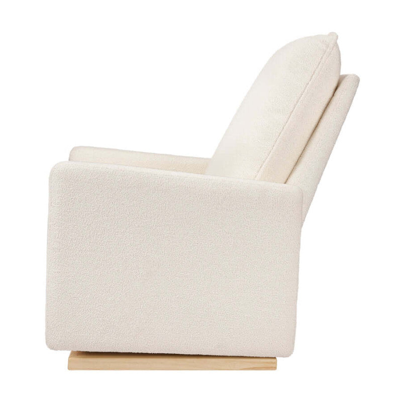 Babyletto Cali Pillowback Chair and a Half Glider - Chantilly Fleece with Light Wood Base