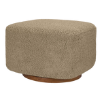 Babyletto Kiwi Gliding Ottoman - Latte Teddy Loop with Dark Wood Base