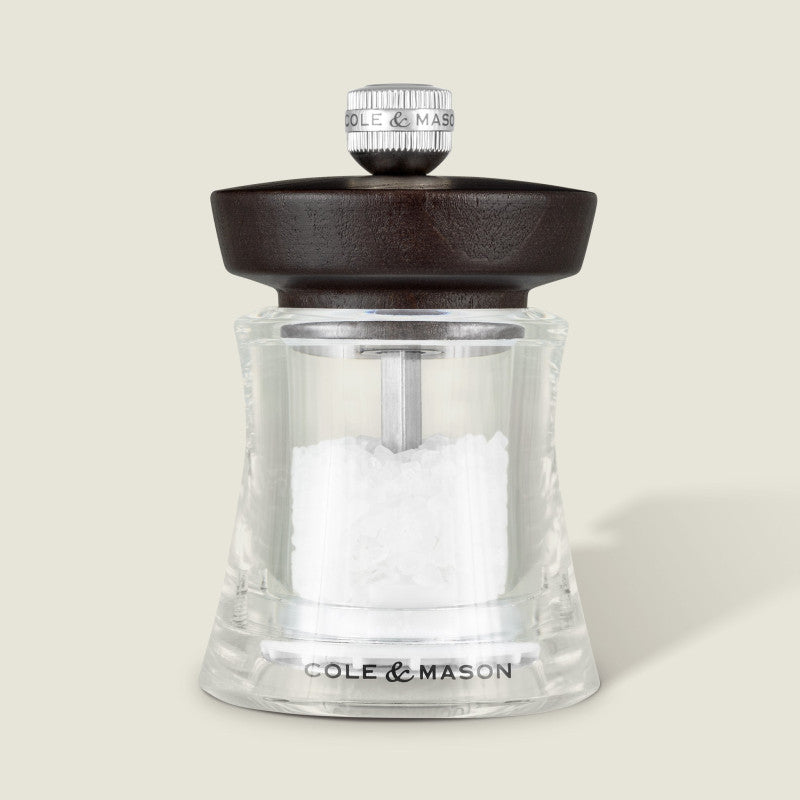 Cole & Mason Holborn 95mm/ 3.75in Acrylic & Black Wood Salt Mill
