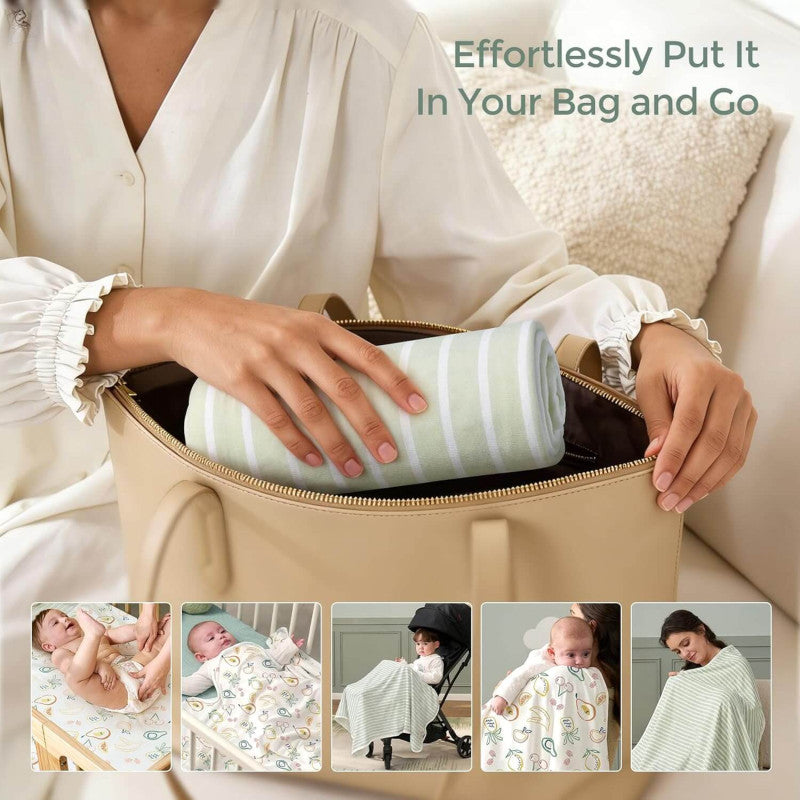 Momcozy Hooded Baby Towel Ultra Soft 2 in a pack - Wondrous Green Orchard L 70x70cm