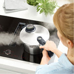 Fissler Vitavit Premium Pressure Cooker 22cm/6L+3.5l W/ Steamer Insert & Tripod Glass Lid