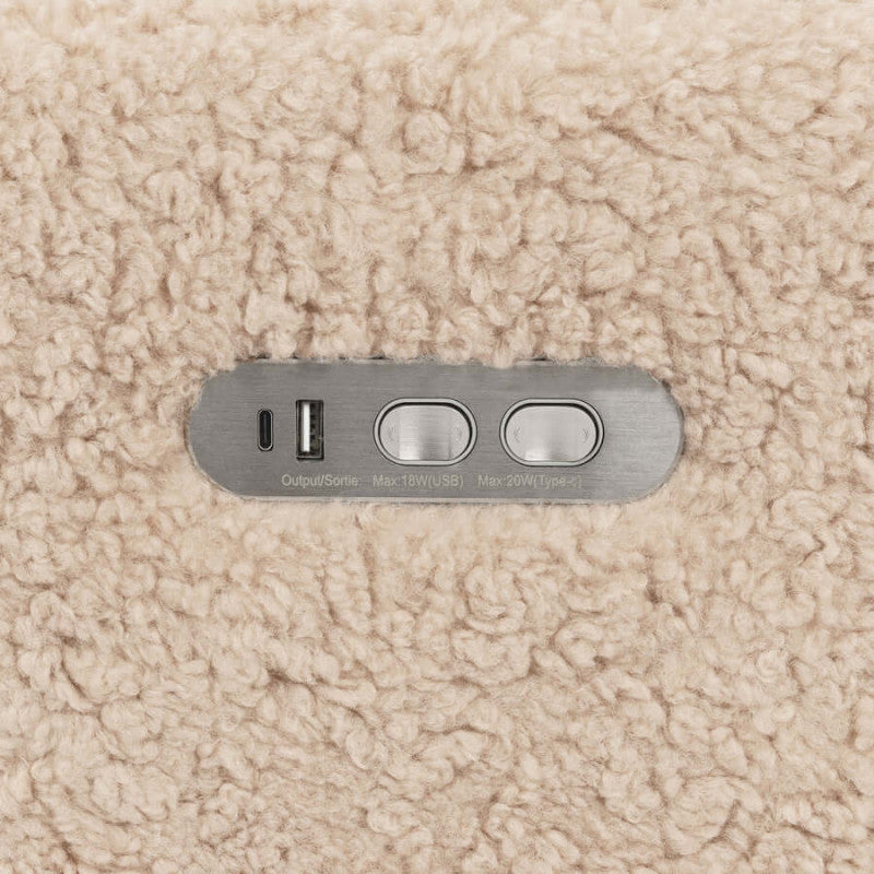 Babyletto Kiwi Plus 電動躺椅和旋轉滑翔椅，帶電動可調式頭枕和 USB 接口 - 柴羊毛