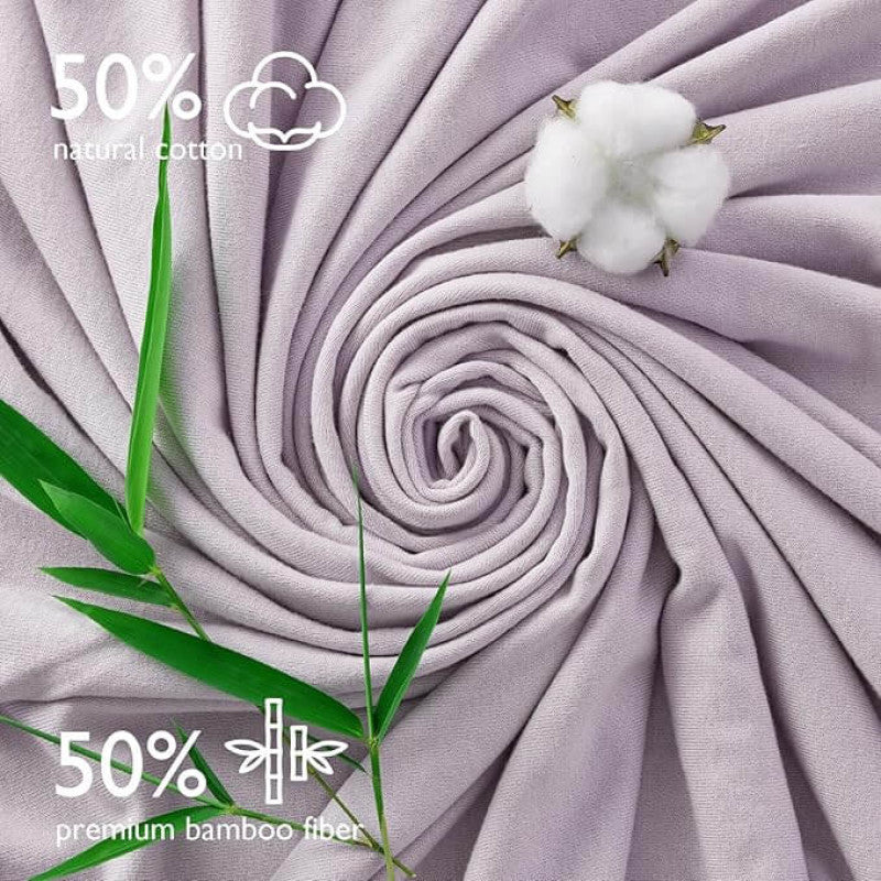 Momcozy Hooded Baby Towel Cotton 2 in a pack - Ink Wash Leaves