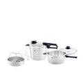 Fissler Vitavit Premium Pressure Cooker 22cm/6L+3.5l W/ Steamer Insert & Tripod Glass Lid