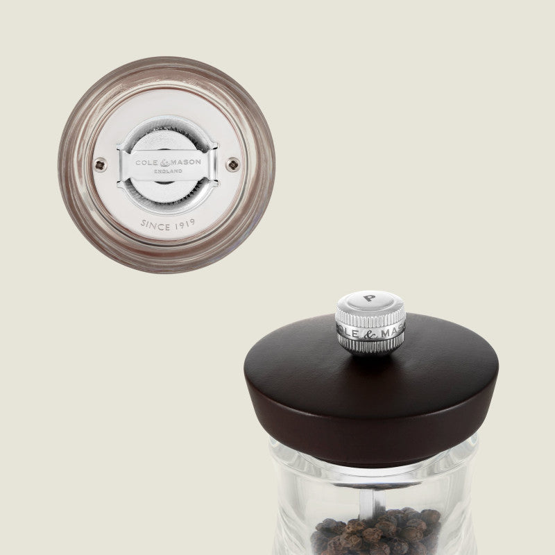 Cole & Mason Holborn 95mm/ 3.75in Acrylic & Black Wood Salt Mill