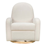 Babyletto Nami Electronic Recliner & Swivel Glider w/ USB Port - Ivory Boucle with Light Wood Base