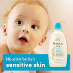 Aveeno Baby Daily Moisture Wash & Shampoo Lightly Scented - Natural Oat Extract 532ml
