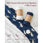 Momcozy Muslin Swaddle Blankets for Newborn 4 in a pack - Midnight Star Clouds