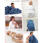 Momcozy Muslin Swaddle Blankets for Newborn 4 in a pack - Midnight Star Clouds