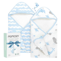 Momcozy Hooded Baby Towel Ultra Soft 2 in a pack - Marine Whale Magic