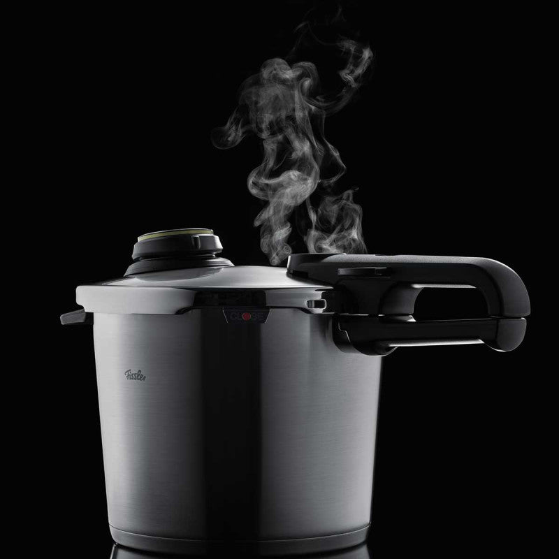 Fissler Vitavit Premium Pressure Cooker 22cm/6L+3.5l W/ Steamer Insert & Tripod Glass Lid