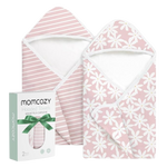 Momcozy Hooded Baby Towel Ultra Soft 2 in a pack - Bloom Bliss XL 90 X 90cm