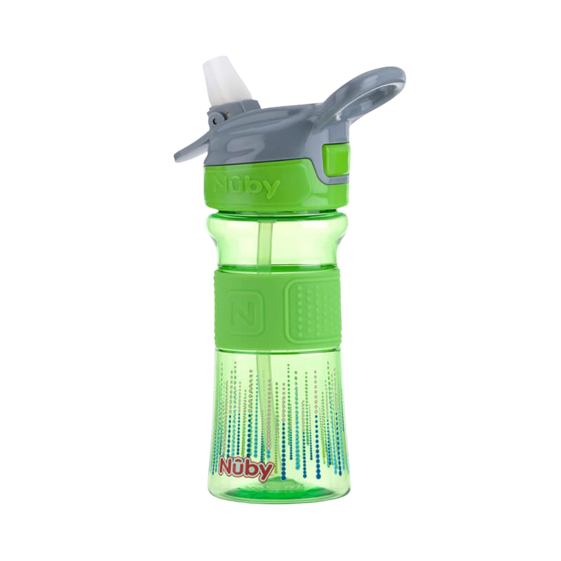 Nuby Soft Spout On the Go Sports Bottle with Push Button 360ml - Green