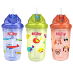 Nuby Flip-it Tritan Cup with Thin Silicone Straw & PE Straw 300ml