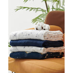 Momcozy Muslin Swaddle Blankets for Newborn 4 in a pack - Midnight Star Clouds