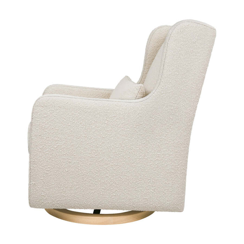 Babyletto Wally Swivel Glider - Ivory Boucle with Light Wood Base