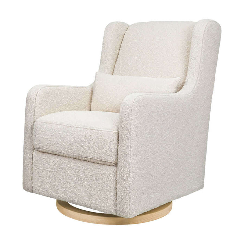 Babyletto Wally Swivel Glider - Ivory Boucle with Light Wood Base