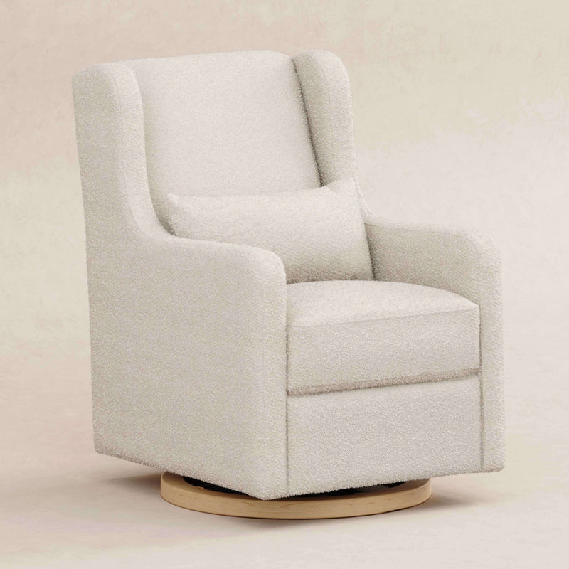 Babyletto Wally Swivel Glider - Ivory Boucle with Light Wood Base