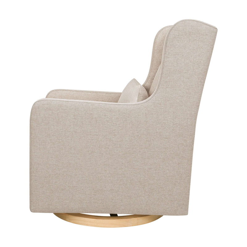 Babyletto Wally Swivel Glider - Performance Beach Eco-Weave with Light Wood Base