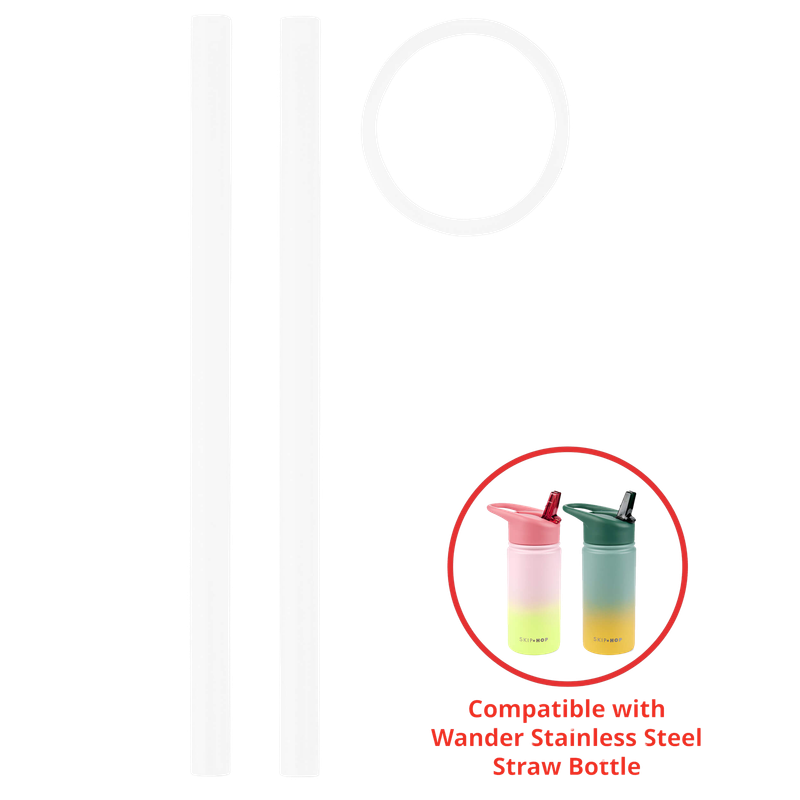 Skip Hop Wander 不鏽鋼水瓶 額外吸管 2 件裝
