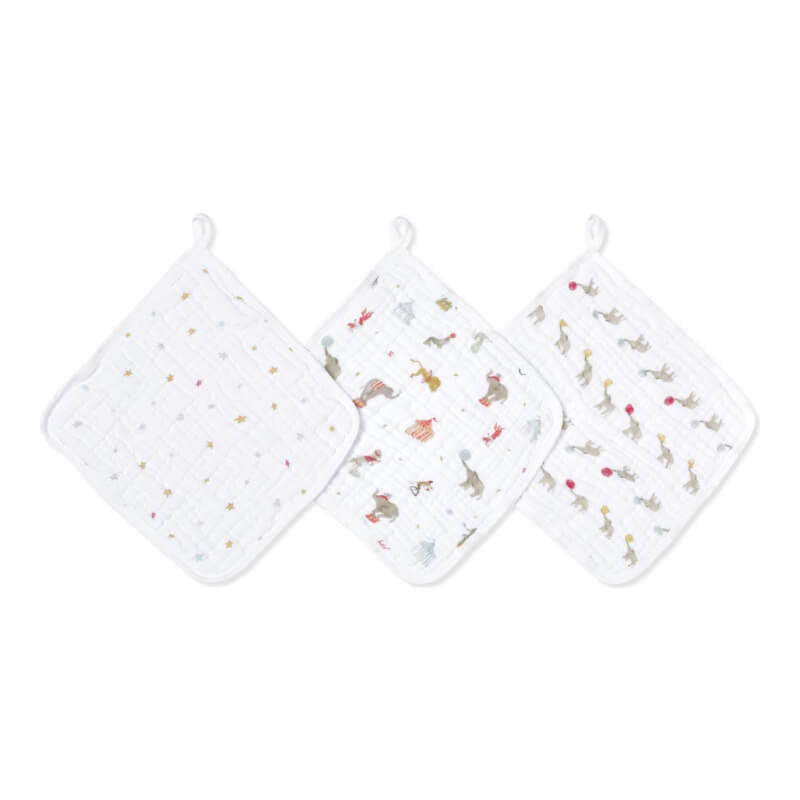 aden + anais Washcloth Set 3-Pack - Elephant Circus
