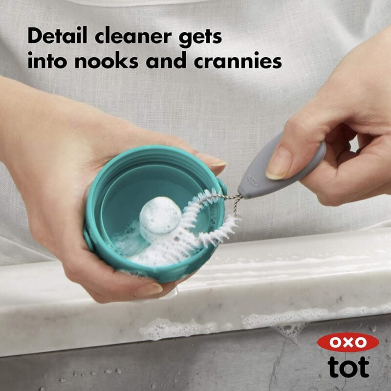 OXO Tot 水瓶和吸管杯清潔組 - 灰色