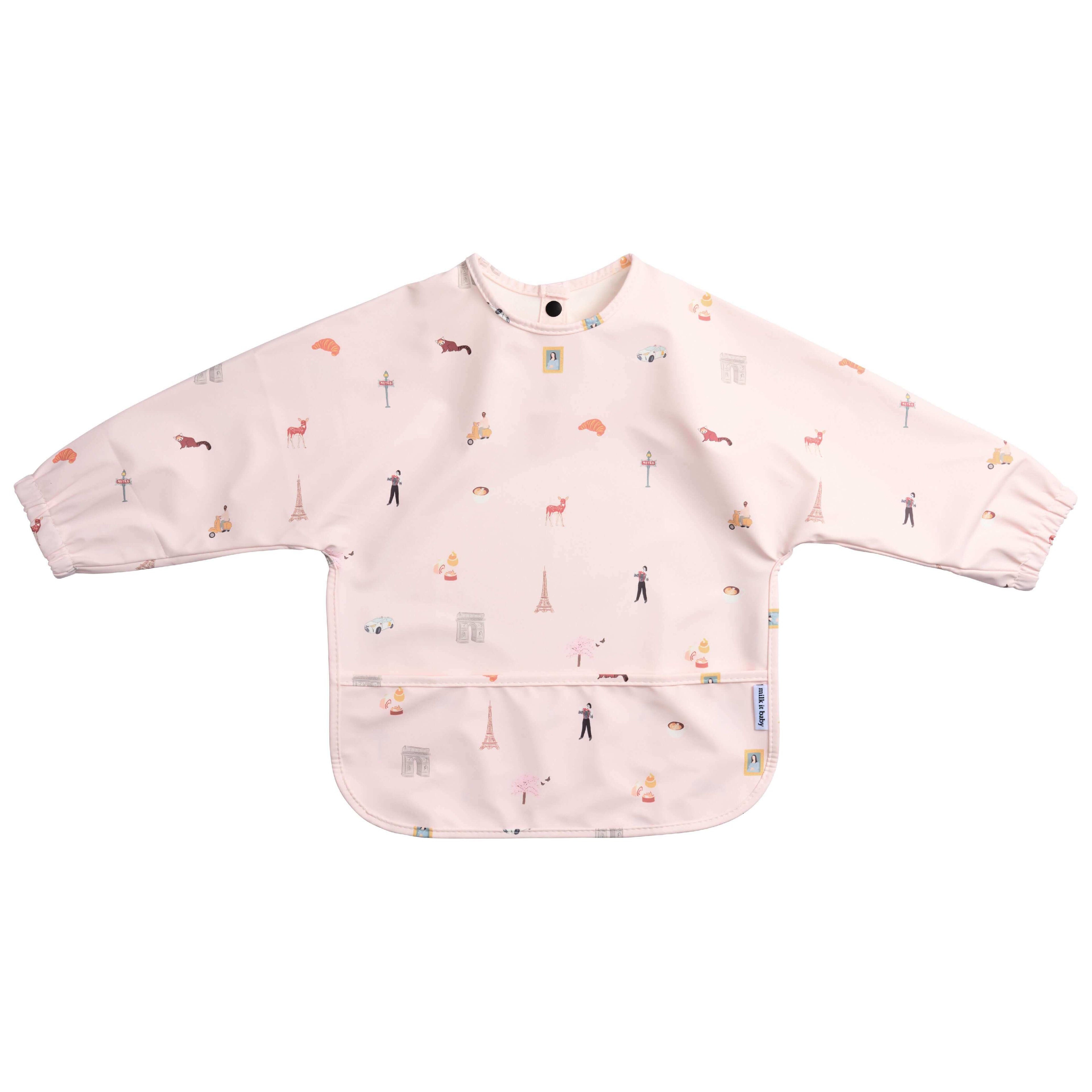 Milk It Baby Waterproof Sleeved Bib - Paris City