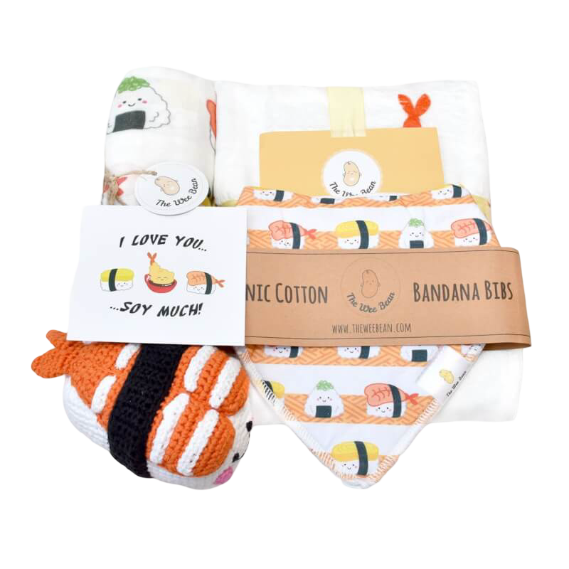 The Wee Bean Welcome Home Baby Gift Set - Sushi Collection