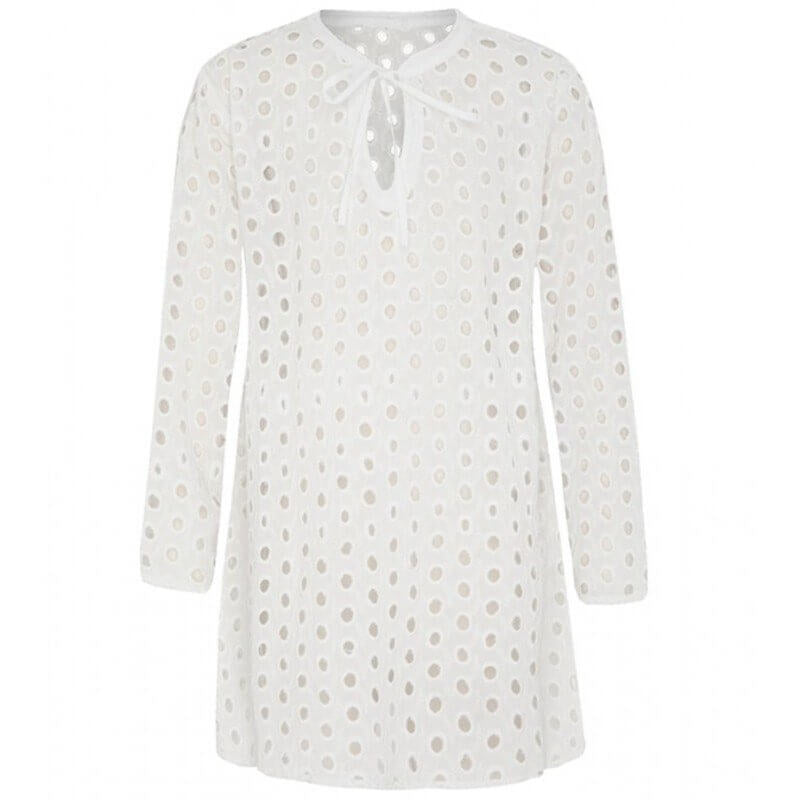 Platypus White Girls Eyelet Tunic