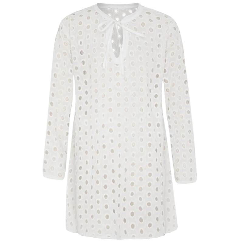 Platypus White Girls Eyelet Tunic