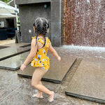 棉豬黃鬱金香嬰兒幼兒泳衣