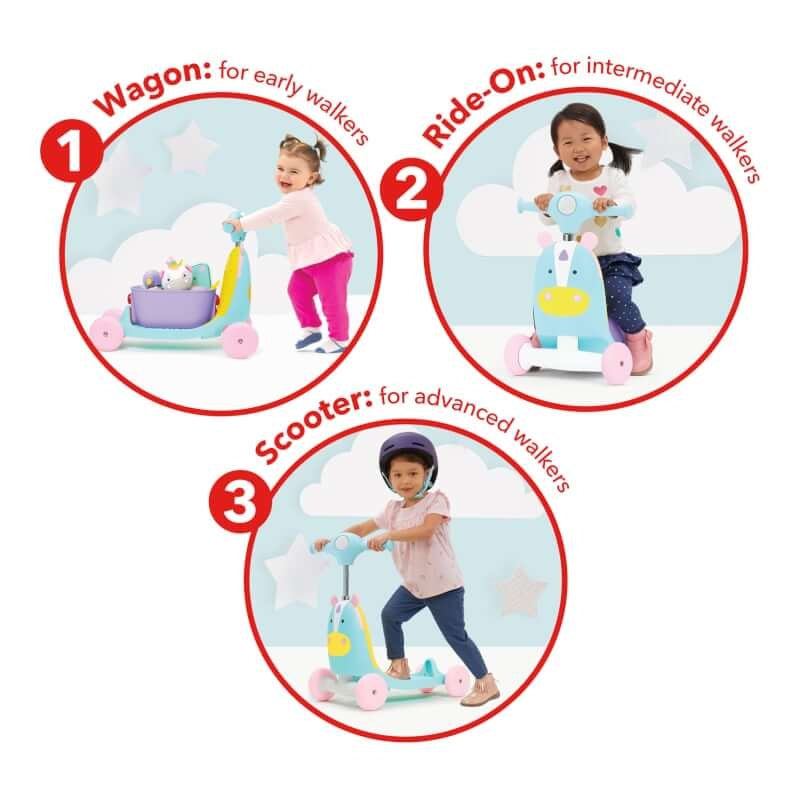 Skip Hop Zoo 3-in-1 Ride On Toy - Unicorn