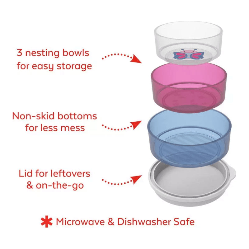 Skip Hop Zoo Smart Serve Non-Slip Bowls - 3 Pack