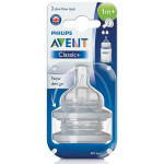 Philips Avent Classic Twin Pack Teats - Slow Flow 1m+