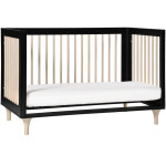 Babyletto Lolly 3-In-1 Convertible Crib - Black / Washed Natural