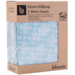bloom Alma Max 英國標準嬰兒床 2 件裝床單 (140cm x 70cm) - 天藍色棒棒糖