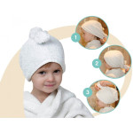 Cuddledry Cuddletwist Hair Towel - Natural White with Mint Trim