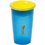Wow Gear 9 oz (266ml) translucent blue JUICY! WOW cup for Kids with Freshness Lids, yellow valve & freshness lid