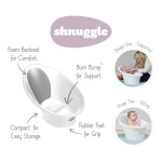 Shnuggle Baby Bath with Plug & Foam Backrest - Navy