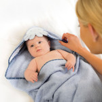 ClevaMama 超柔軟抗菌竹纖維嬰兒沐浴毛巾 98x104cm - 藍色配八爪魚