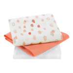 ClevaMama Bamboo Muslin Cloths 3-Pack - Coral Clouds