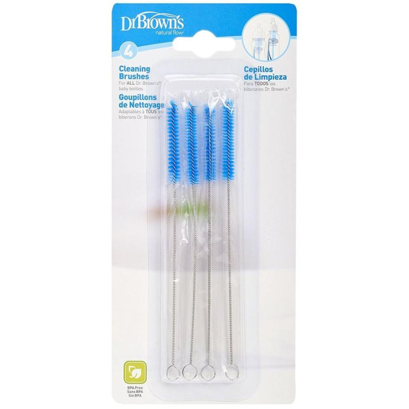 4 replacement cleaning brushes for Dr Brown's STANDARD & WIDE NECK bottles 