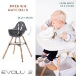 Childhome Evolu 2 兒童高腳餐椅 / 成長椅 (連腳欄及安全帶)