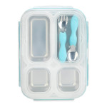 Nuby 努比 Insulated Stainless Steel Lunchbox with Fork & Spoon - Blue